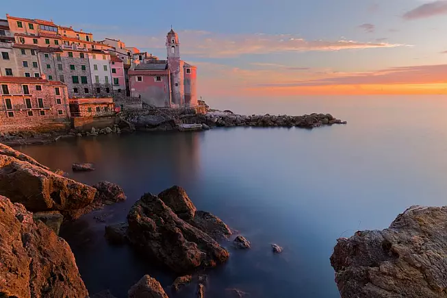 Tellaro, in una romantica vista serale. 