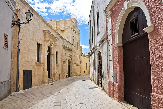 Le vie del centro storico di Presicce-Acquarica.