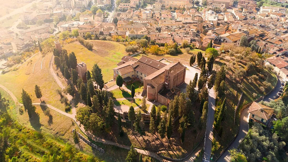 Città di Castelfiorentino dall'alto, provincia di Firenze