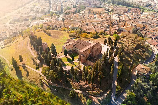 Città di Castelfiorentino dall'alto, provincia di Firenze