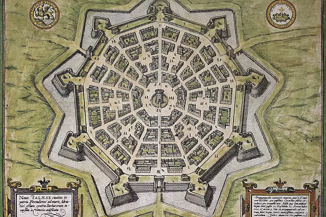 Antica mappa della città di Palmanova. 