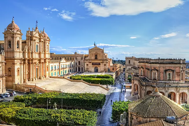 Veduta aerea di Noto, in Sicilia. 