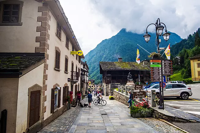 Il centro di Alagna Valsesia. 