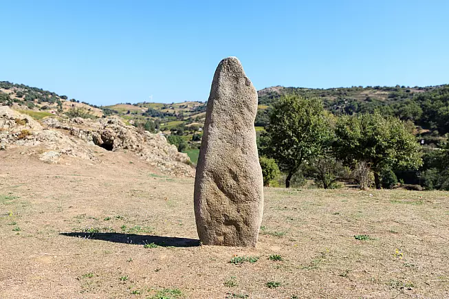 Uno dei Menhir di Mamoiada, in Sardegna. 