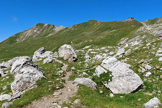Passo San Pellegrino, vista della Cresta di Costabella. Gruppo della Marmolada, Trentino. iStock/Krivi AZ