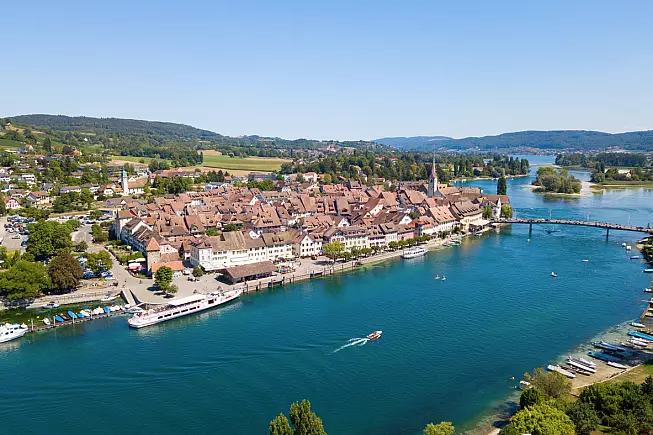 Stein am Rhein, affacciata sul Reno, nel Canton Sciaffusa. 
