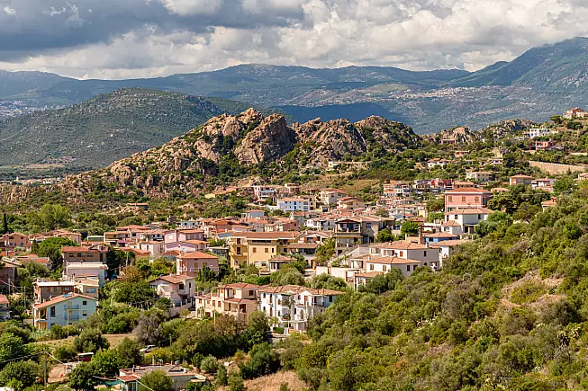 Vista panoramica di Santa Maria Navarrese, frazione di Baunei. 