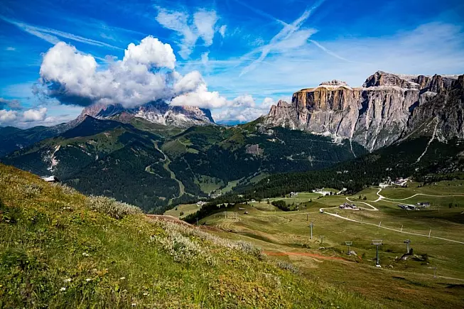 Canazei, vista sulle Dolomiti