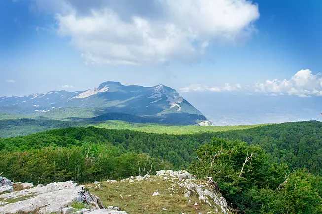 Parco nazionale del Cilento, Vallo di Diano e Alburni. Vista dal Monte Panormo. Shutterstock_1819400072