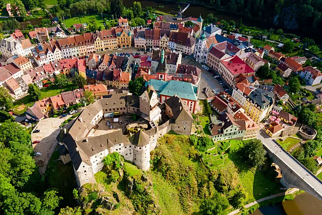 Loket Castle, o castello di Loket. Shutterstock_2534584055
