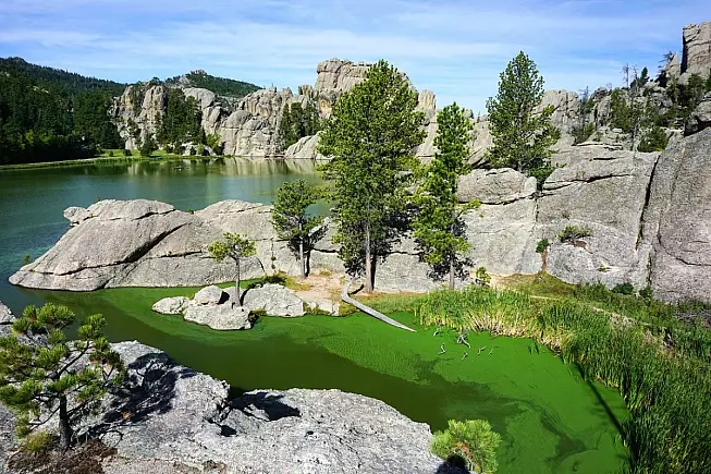 Sylvan Lake e rocce al Custer State Park. Black Hills National Forest, Dakota del Sud. iStock-2180519872