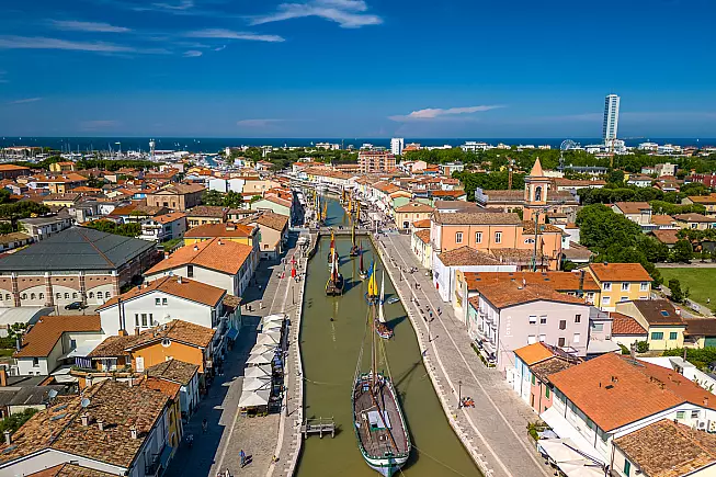 Il centro di Cesenatico visto dall'alto.