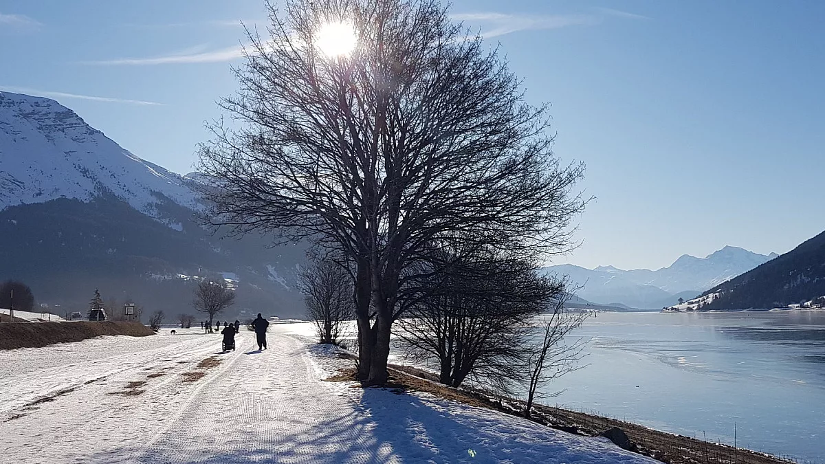 Lago di Rèsia, Curon Venosta, Alto Adige. Laghi ghiacciati. Shutterstock_1862226880