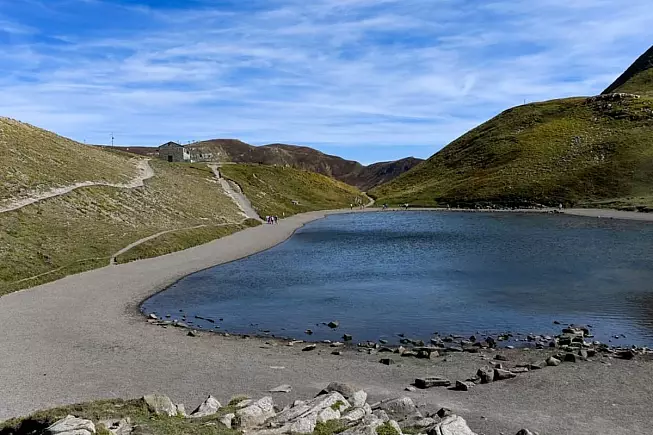 Lago Scaffaiolo in estate. 