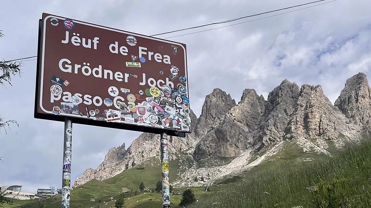 Passo Gardena, cartello