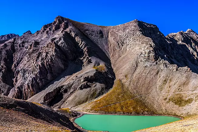 Lac de la Petite Cayolle, nel Parco nazionale del Mercantour. Alpi dell'Alta Provenza, Francia