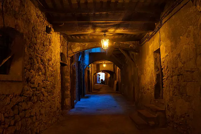 Rue Obscure, Villefranche-sur-Mer. Shutterstock_1331484425
