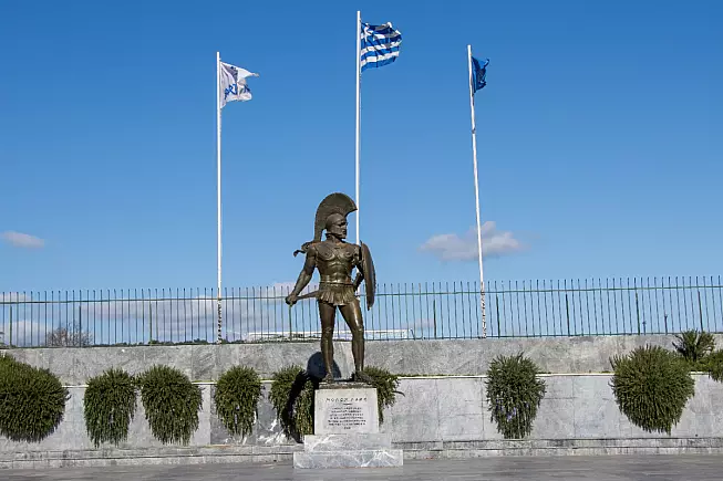Statua di Leonida, Sparta, Grecia. Shutterstock_2586113517