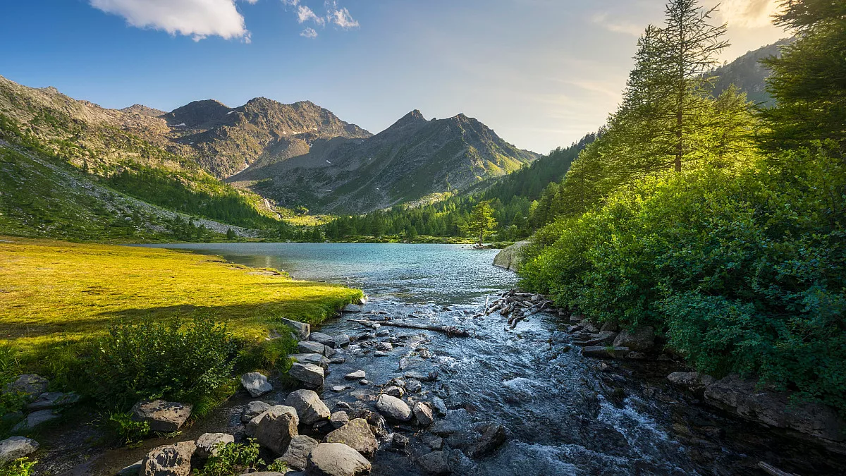 Colle San Carlo, Lago d'Arpy, Aosta. Shutterstock_2461927921