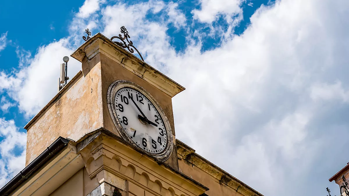 Il Palazzo dell'Orologio, nel centro storico di Picinisco. 