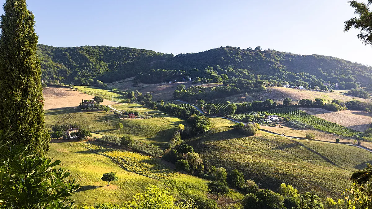 San Quirico, Marche. Panorama. Shutterstock_2147768225