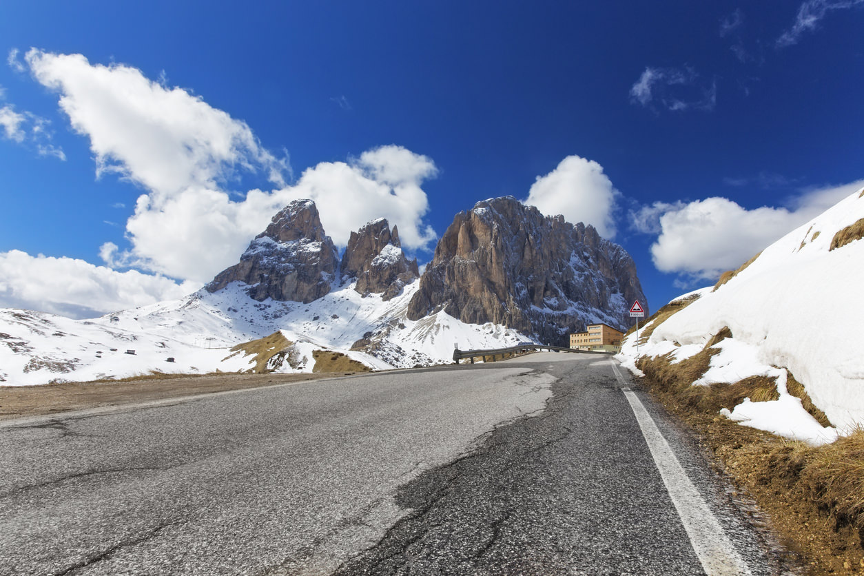 Sellaronda, inverno strada