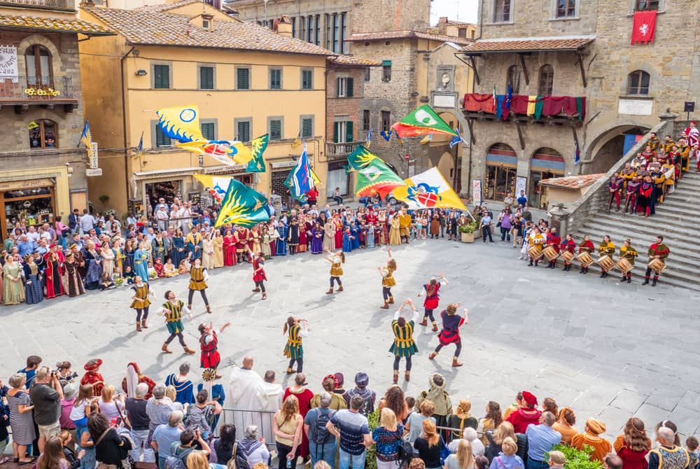 Cortona, centro storico, festa medievale